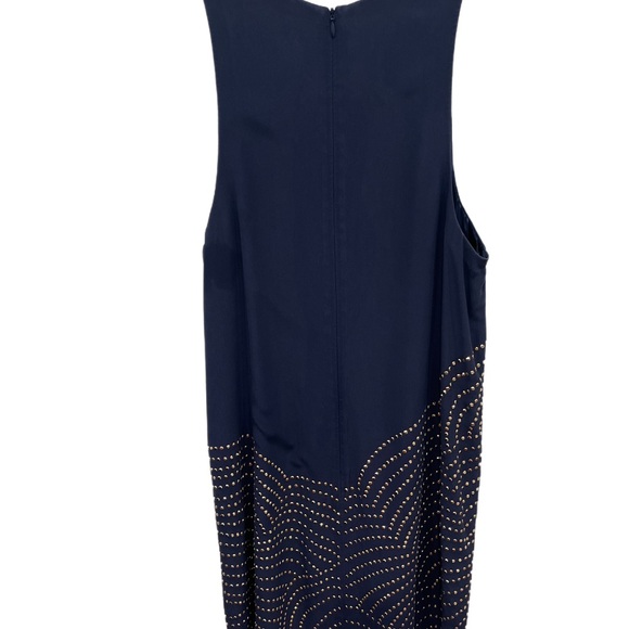 Trina Turk Navy Sleeveless Dress with Gold Accents - Picture 2 of 3